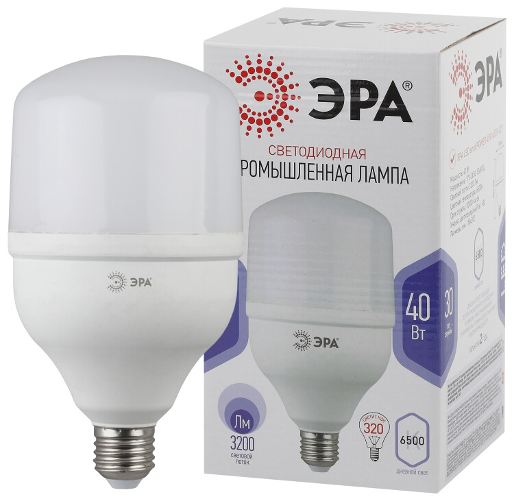 Лампа светодиодная LED POWER T120-40W-6500-E27 (диод, колокол, 40Вт, хол, E27) | Б0047644 | ЭРА