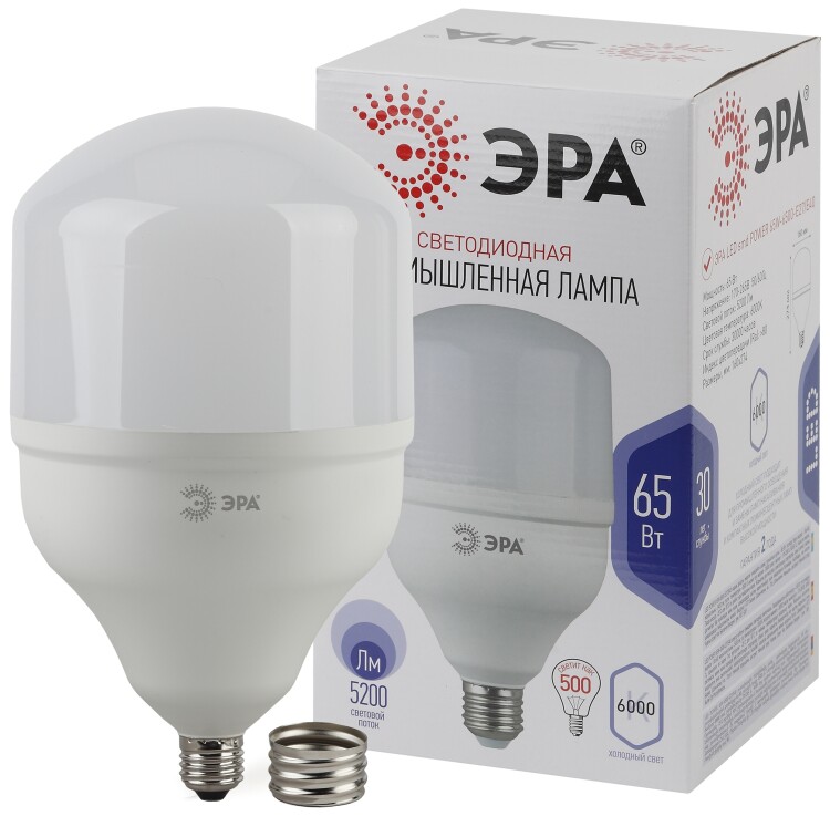Лампа светодиодная LED 65Вт Е27/Е40 6500К smd POWER 65W-6500-E27/E40 | Б0027924 | ЭРА