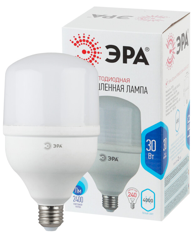 Лампа светодиодная LED 30Вт Е27 220В 4000К smd POWER | Б0027003 | ЭРА