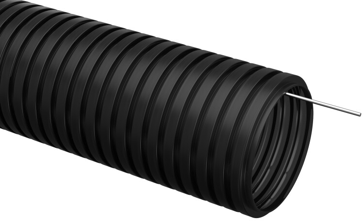 Труба гибкая гофрированная ПНД 20мм с протяжкой (100м) черный | CTG20-20-K02-100-1 | IEK