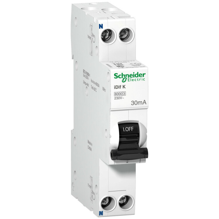 Выключатель автоматический дифференциального тока iDif K 1п+N 20А C 30мА тип A | A9D49620 | Schneider Electric