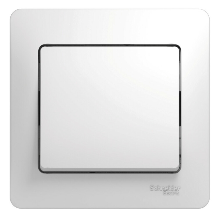 Glossa Белый Выключатель 1-клавишный, сх.1, 10АХ (в сборе с рамкой) | GSL000112 | SE