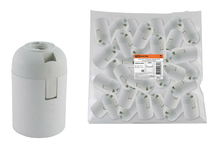 Патрон подвесной термостойкий пластик Е27 белый, Б/Н | SQ0335-0030 | TDM