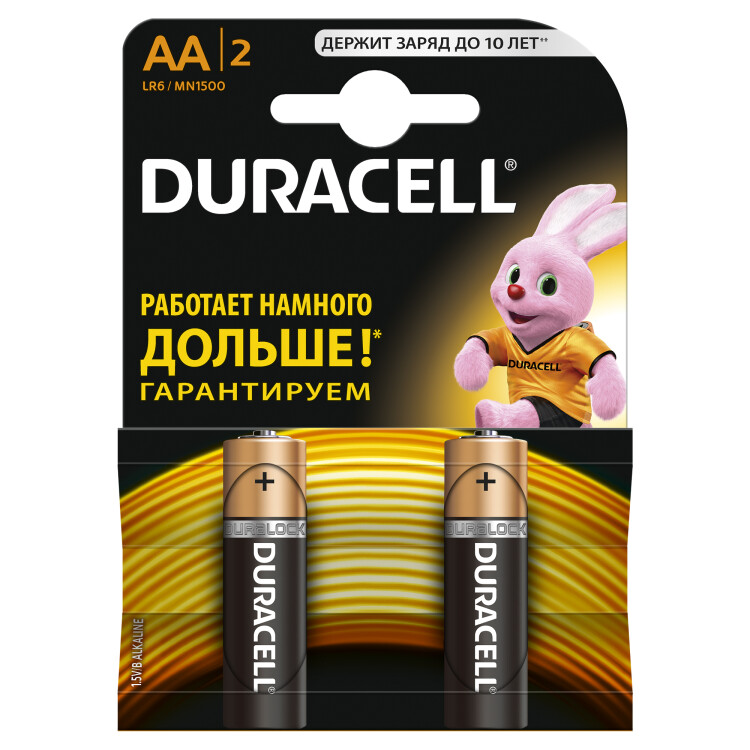 Элемент питания Duracell LR6-2BL BASIC | Б0026814 | Duracell