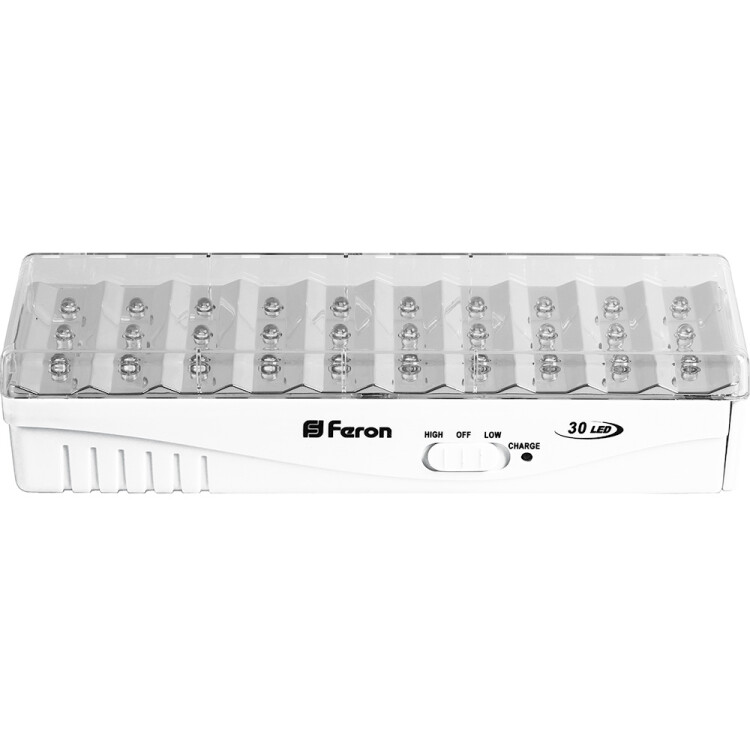 Светильник аварийного освещения аккумуляторный EL15 30 LED DC Li-ION батарея, белый 203*68*45 мм | 12896 | FERON