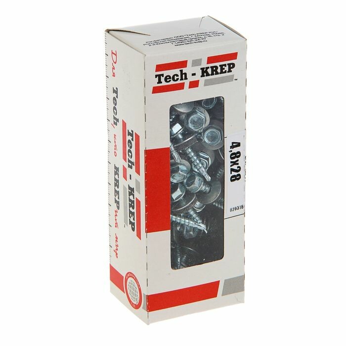 Саморезы универсальные 20х4,0 мм (200 шт) оцинкованные - коробка с окном ( 0,239 кг) | 102178 | Tech-KREP