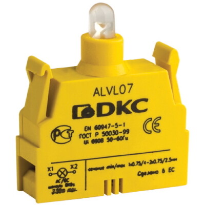 Контактный блок с клеммными зажимами под винт со светодиодом на 24В | ALVL24 | DKC