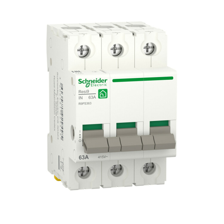 Выключатель нагрузки (мод. рубильник) 63А 3P RESI9 | R9PS363 | Schneider Electric