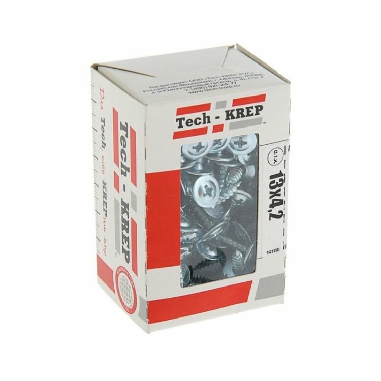 Саморезы универсальные 20х4,0 мм (200 шт) оцинкованные - коробка с окном ( 0,239 кг) | 102178 | Tech-KREP