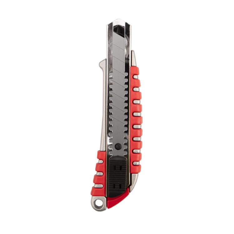 Нож с сегментированным лезвием 18 мм, металлический обрезиненный корпус | 12-4900 | REXANT