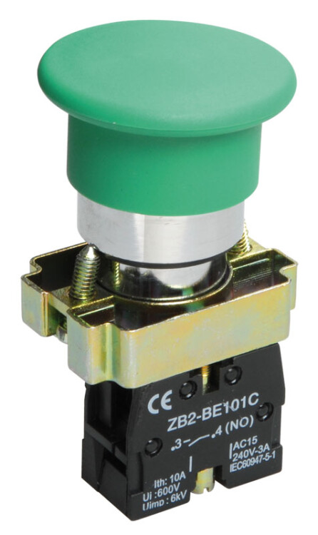 Кнопка управления LAY5-BC31"Грибок" без подсветки зеленая 1з | BBG70-BC-K06 | IEK