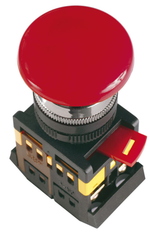 Кнопка AEAL22 "Грибок"с фиксацией красный d22мм 240В 1з+1р | BBG60-AEAL-K04 | IEK