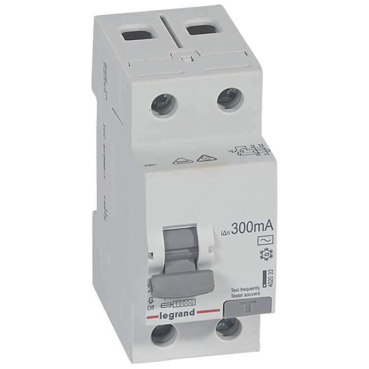 Выключатель дифференциальный (УЗО) RX3 2п 40А 300мА тип AC | 402033 | Legrand