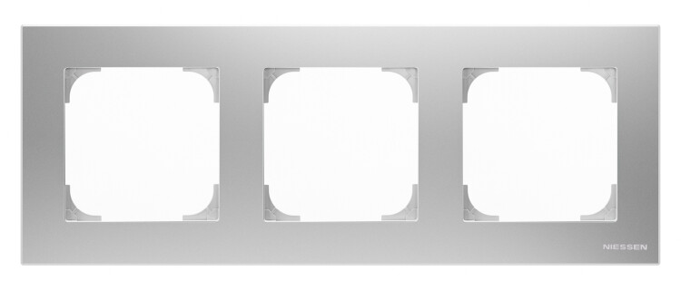 Рамка 3-постовая, серия SKY, цвет серебристый алюминий|2CLA857300A1301| ABB
