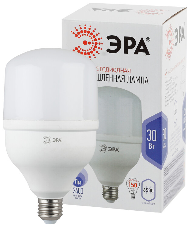 Лампа светодиодная LED 30Вт Е27 6500К smd POWER 30W-6500-E27 | Б0027004 | ЭРА