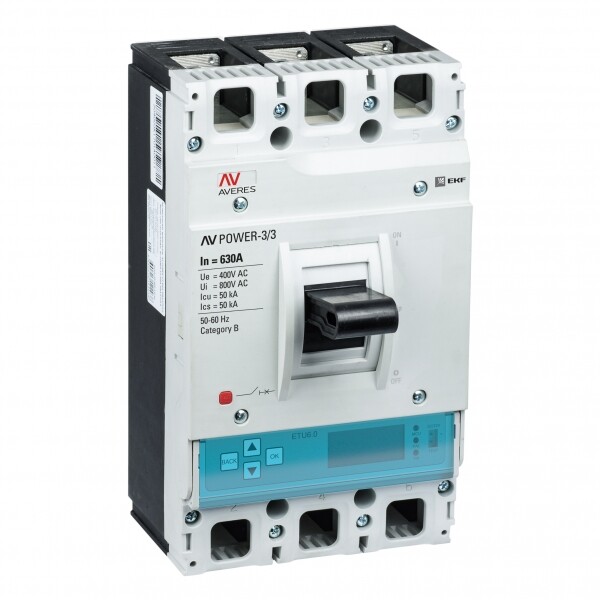 Автоматический выключатель AV POWER-3/3 630А 50kA ETU6.2 | mccb-33-630-6.2-av | EKF