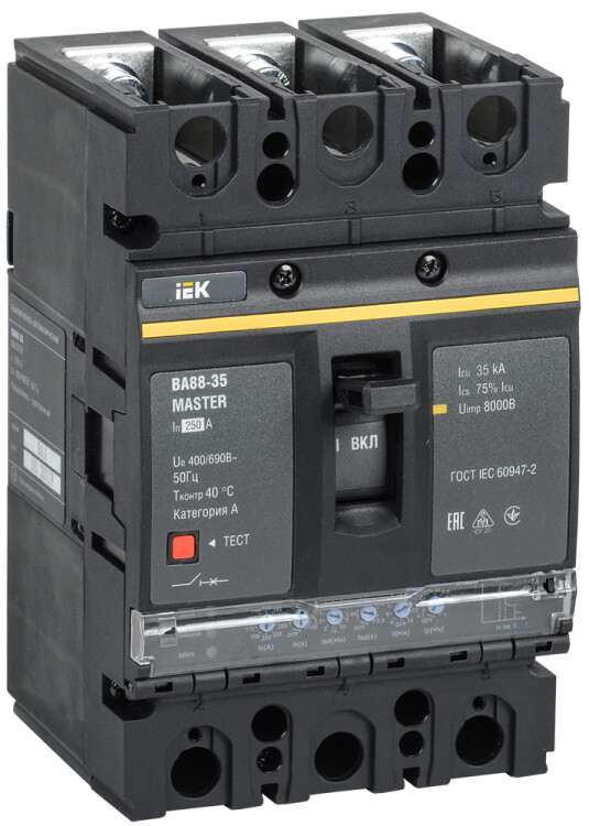 Автоматический выключатель HGM250H 3PT4S0000C 00250F 200-250A ток к.з. 38kA AC380/415В | 13.03.02.000522 | HYUNDAI