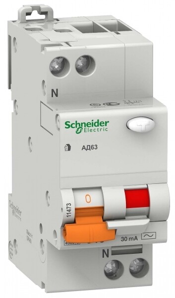 Выключатель автоматический дифференциального тока АД63 1п+N 40А C 300мА тип AC | 11472 | Schneider Electric