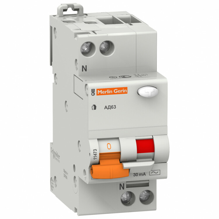 Выключатель автоматический дифференциального тока АД63 1п+N 25А C 300мА тип AC | 11471 | Schneider Electric