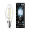 Лампа светодиодная LED 9Вт E14 4100K Filament Candle (Свеча) | 103801209 | Gauss
