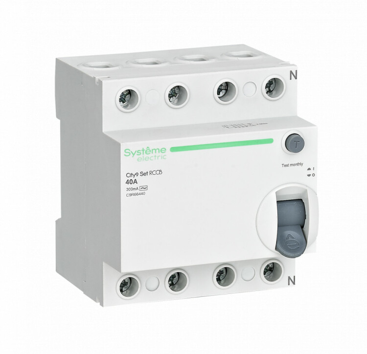 Выключатель дифференциального тока (УЗО) 4P 40А 300мА Тип-AC City9 | C9R66440 | Systeme Electric