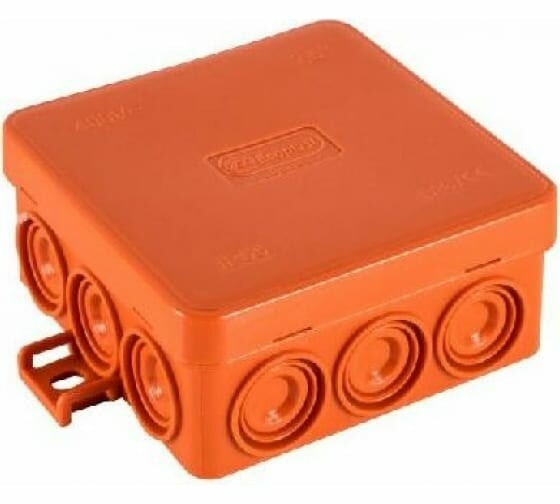 Коробка распределительная огнестойкая E110,о/п 85х85х38,без галогена, 12 вых., IP55, 4P, (0,15-2,5мм2), цвет оранж JBL085| 43155HF | Ecoplast