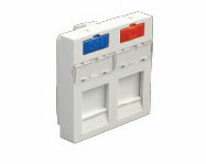Модуль адаптер роз. информ., 45x45, RJ, 2 входа, бел. | 87002 | Ecoplast