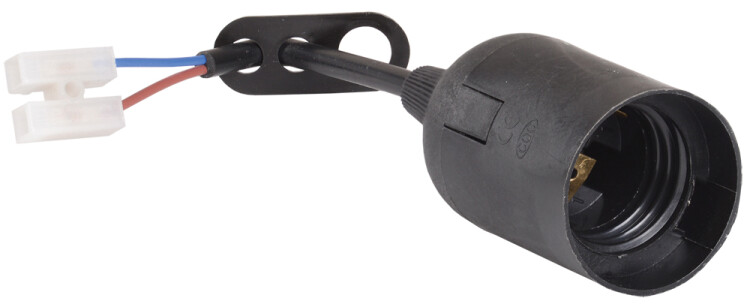 Патрон подвесной с шнуром пластик Е27 черный (50 шт), стикер на изделии Ппл27-04-К52 | EPP14-04-01-K02 | IEK