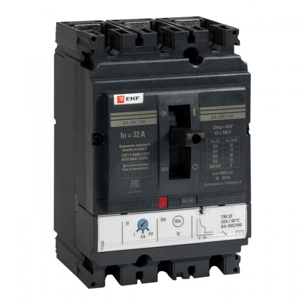 Автоматический выключатель ВА-99C (Compact NS) 100/32А 3P 36кА EKF PROxima | mccb99C-100-32 | EKF