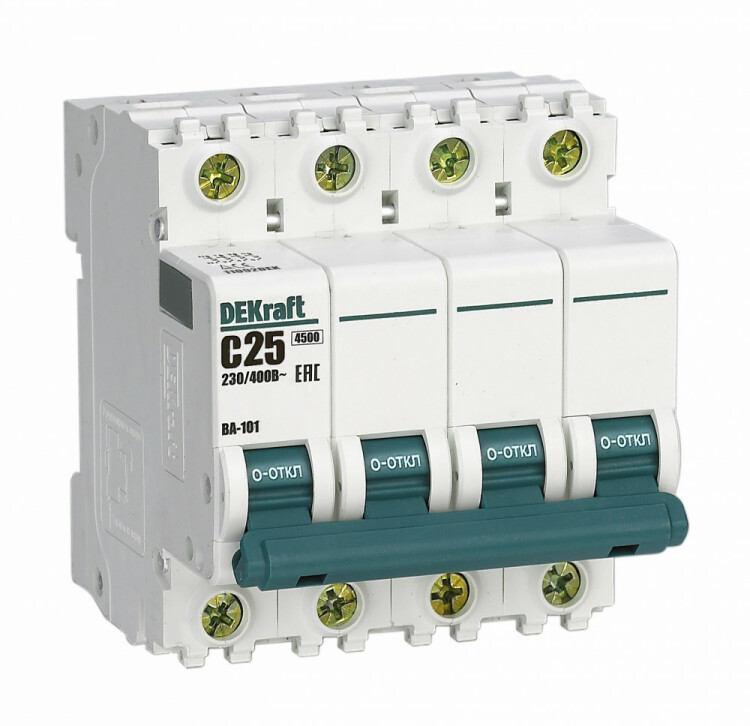 Выключатель автоматический дифференциального тока АД-32 3п+N 32А C 30мА тип AC PROxima (электронный) | DA32-32-30-4P-pro | EKF