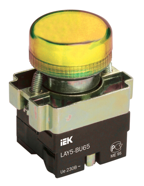 Индикатор LAY5-BU65 желтого цвета d22мм  | BLS50-BU-K05 | IEK