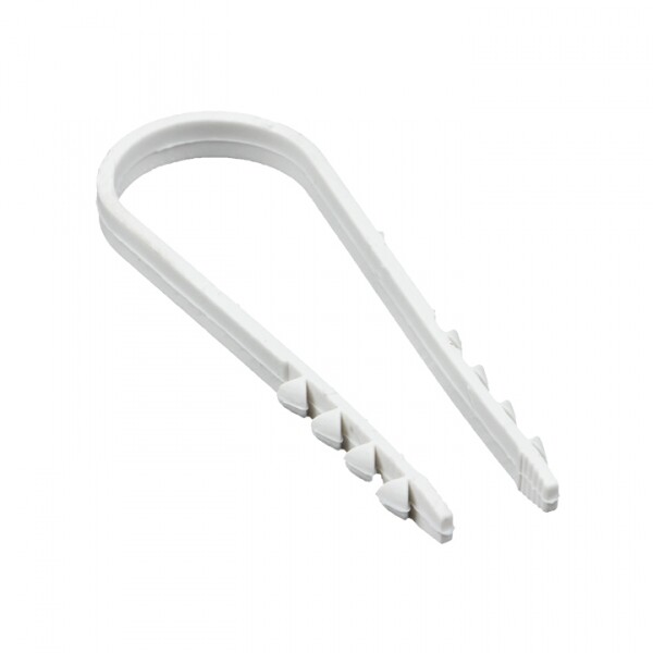 Дюбель-хомут для круглого кабеля (19-25мм) белый (50шт.) PROxima | plc-ncs50-19x25w | EKF
