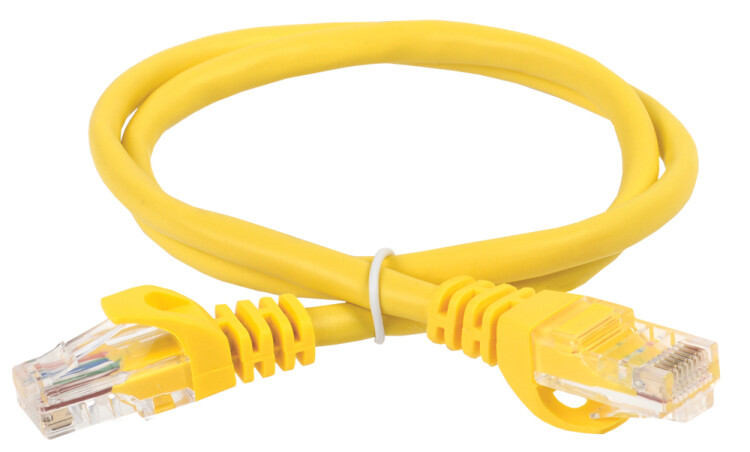 Коммутационный шнур (патч-корд), кат.5Е UTP, 1м, желтый | PC05-C5EU-1M | ITK