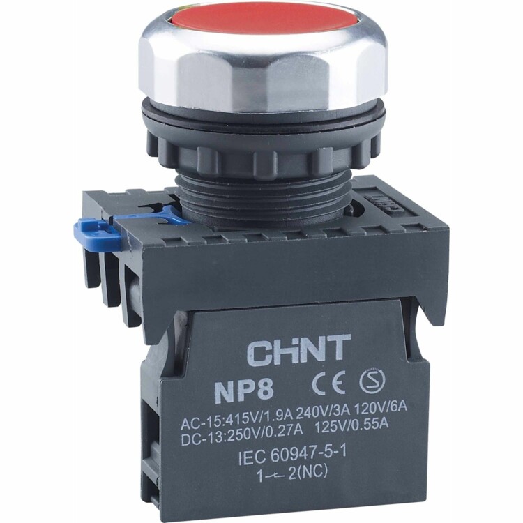 Кнопка управления NP8-11BN/4 без подсветки, красная 1НО+1НЗ IP65 (R) | 667114 | CHINT