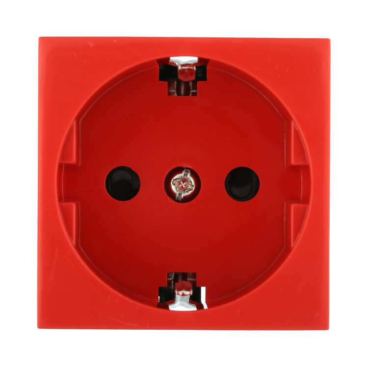 Розетка с з/к, со шторками (красный) LK45 ( для выделения "чиcтого питания сети") | 851107 | Ecoplast