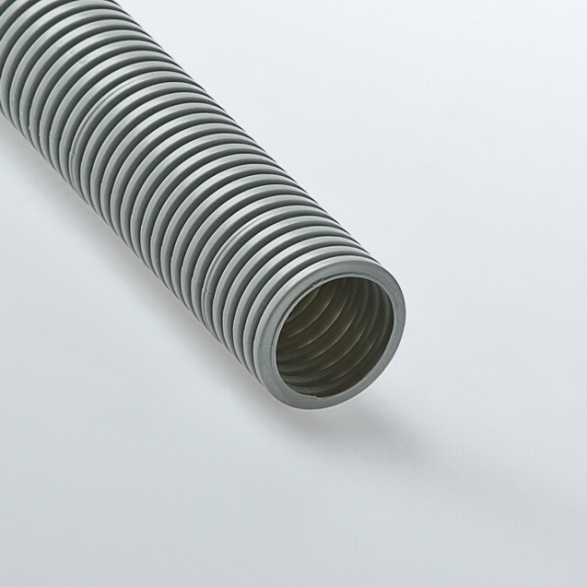 Труба гибкая гофрированная ПВХ 20мм с протяжкой лёгкая (100м) серый | 12001(100) | Рувинил