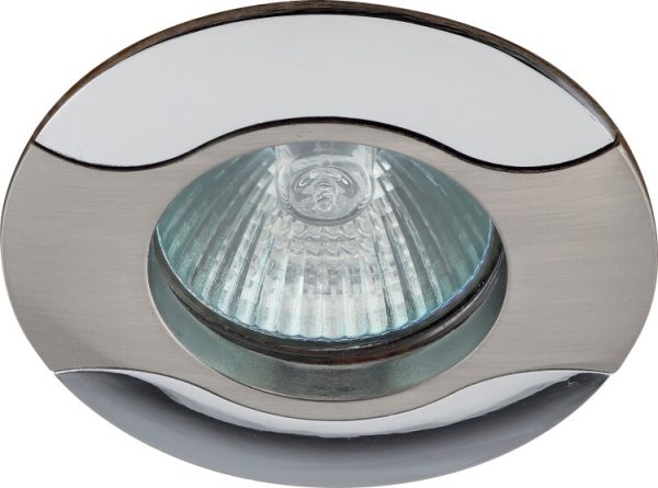 Светильник точечный встраиваемый под лампу KL18 50Вт MR16 сатин никель/хром литой | C0043698 | ЭРА